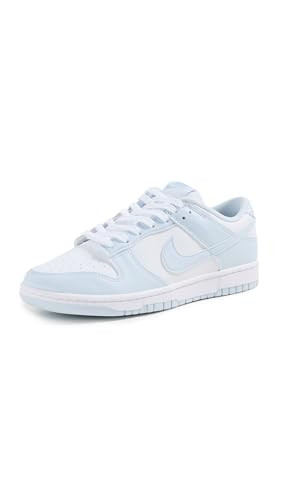 Nike Women's Dunk Low Leather Sneakers, White/Blue Tint, 9.5 Medium US | Amazon (US)