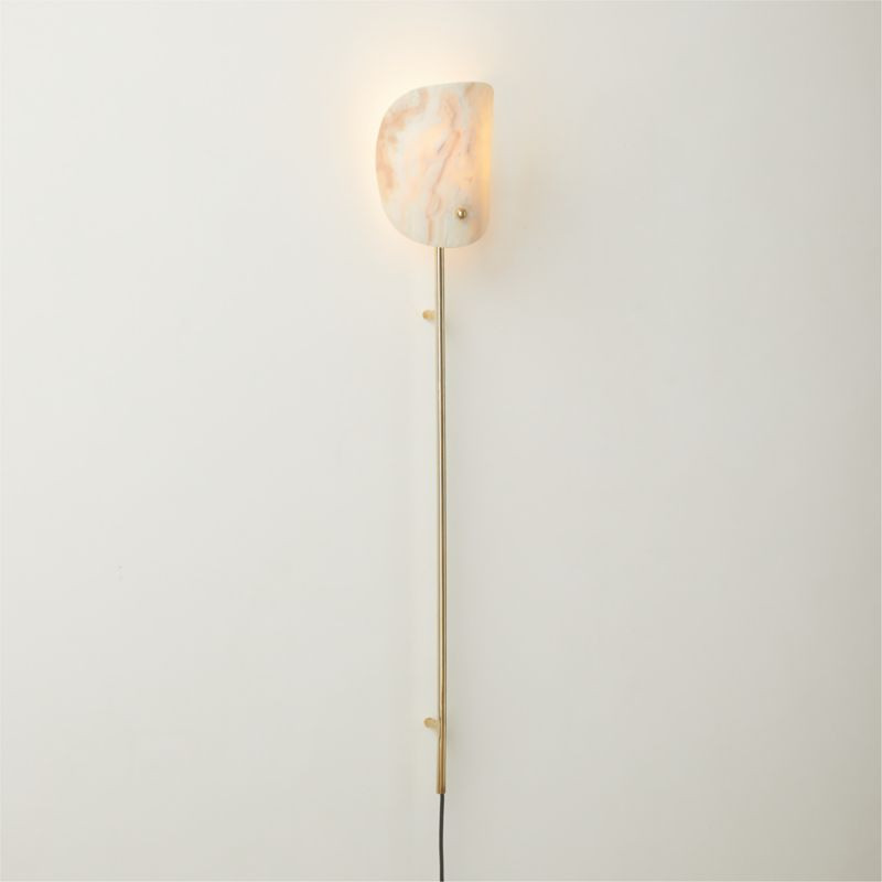Fold Onyx and Brass Plug-In Wall Sconce Tall | CB2 | CB2