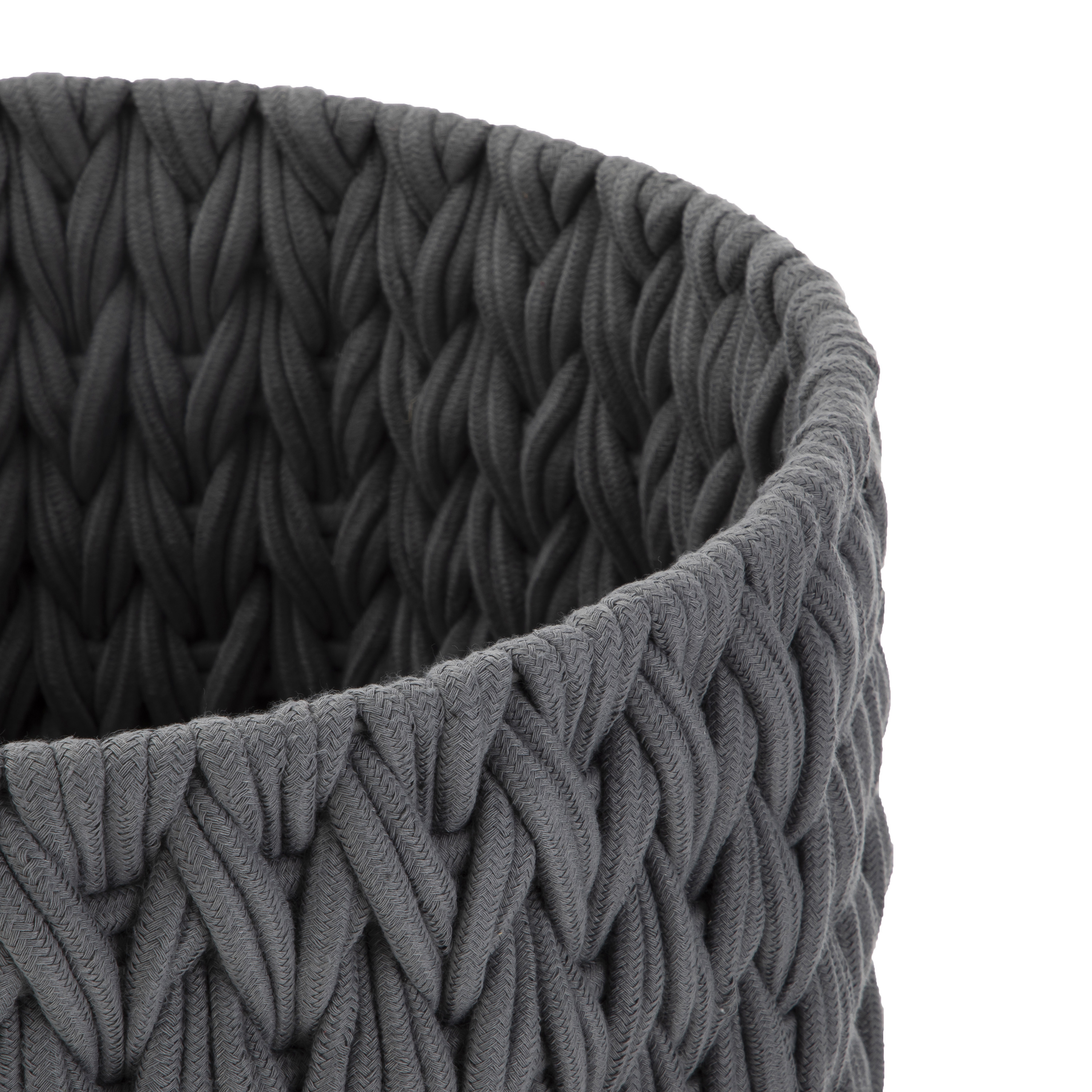 Better Homes & Gardens Closed Weave Polyester Grey Decorative Storage Basket | Walmart (US)