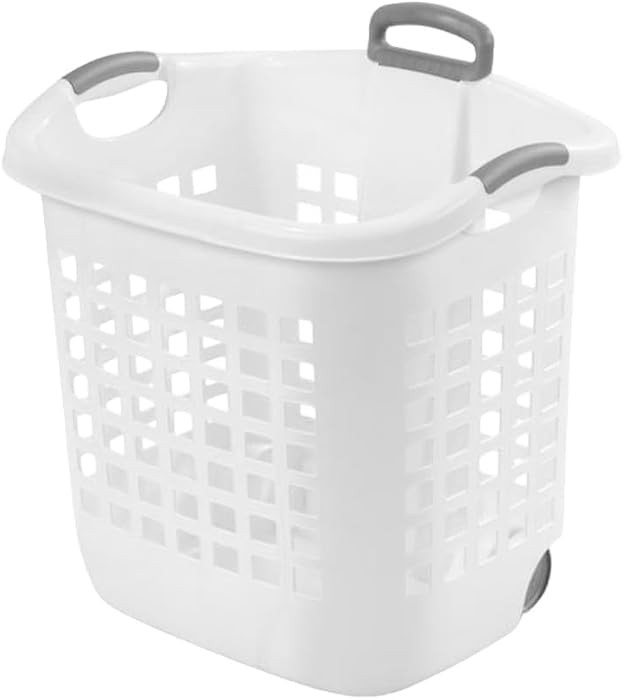 Sterilite 1.75 Bushel Ultra\u2122 Wheeled Laundry Basket Plastic, White, (Pack of 1) | Amazon (US)