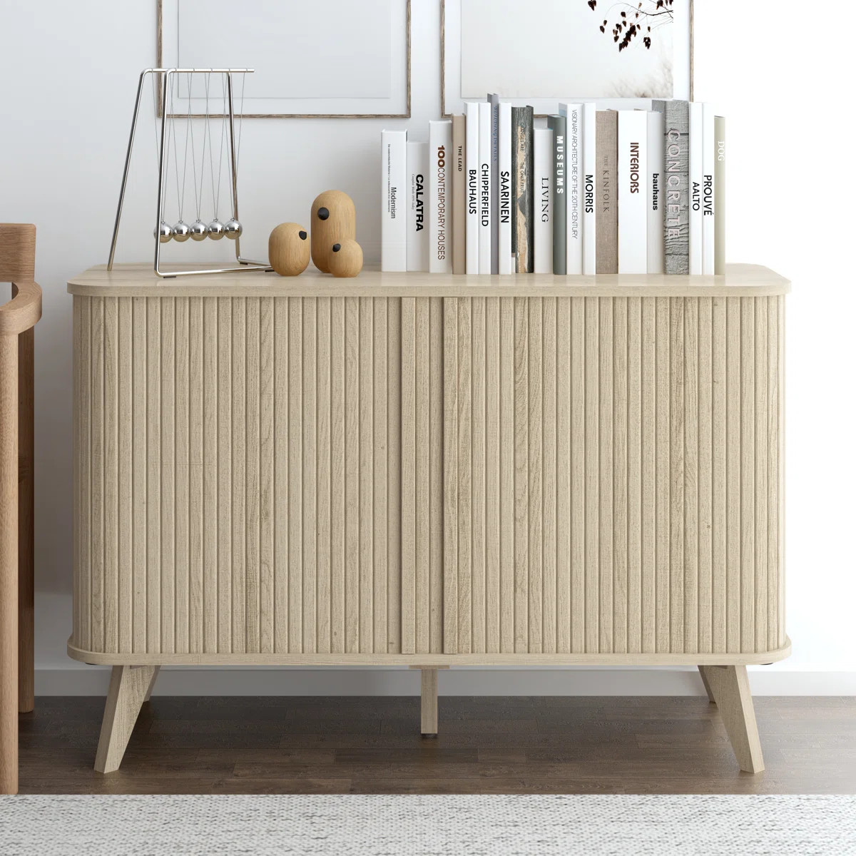 Aurel Modern 42.1" Fluted Sideboard with Sliding Doors & Shelves | Wayfair North America