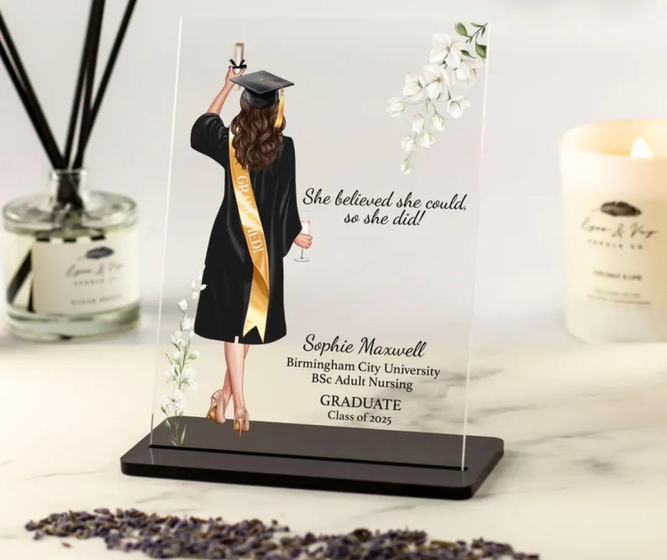 Personalised Graduation Gift for Her Acrylic Plaque, Graduation Gifts for Daughter, Best Friend, Sister, Masters Degree, Custom Grad Gifts #ltkgifts

#LTKHome #LTKSaleAlert