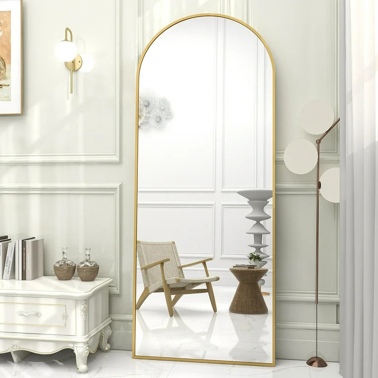 BEAUTYPEAK 71"x 30" Full Length Mirror Arch Standing Floor Mirror Full Body Mirror, Gold | Walmart (US)