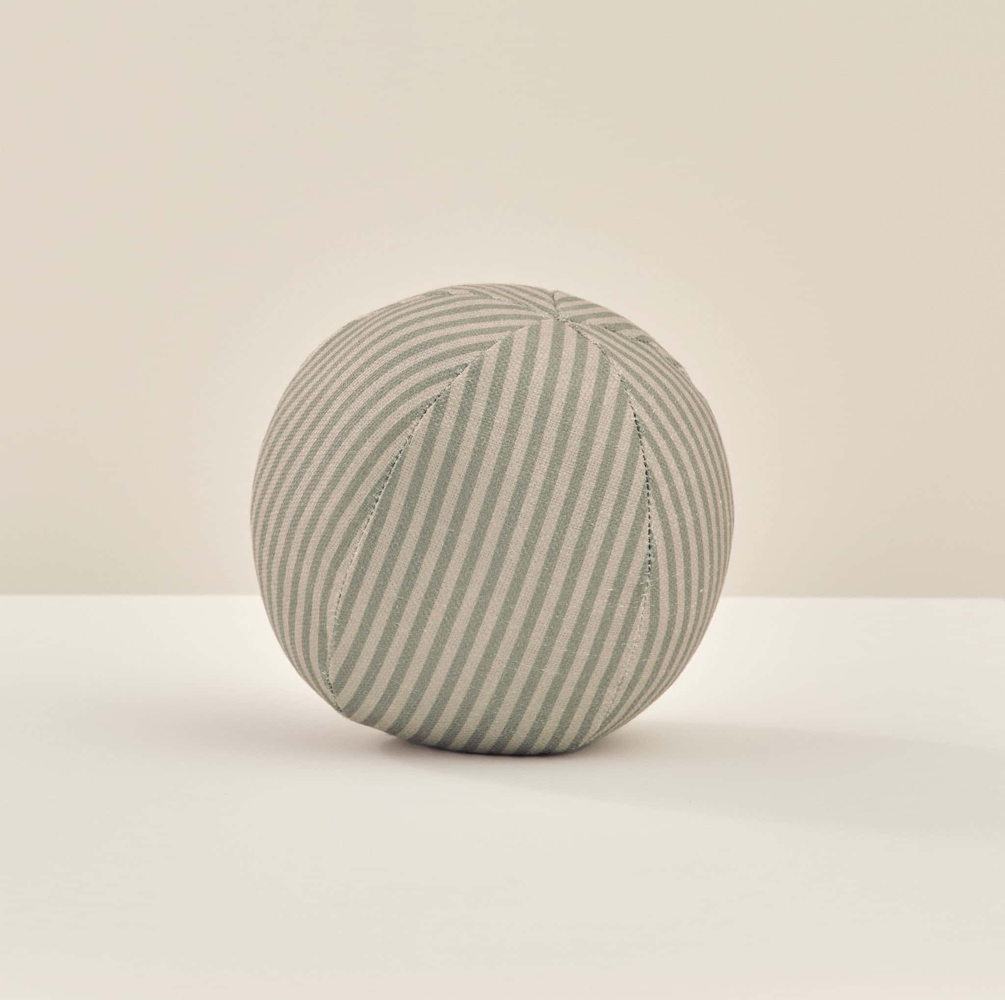 Green Striped Sphere Pillow | Finley in Jade & Stone | House of Noa | House of Noa