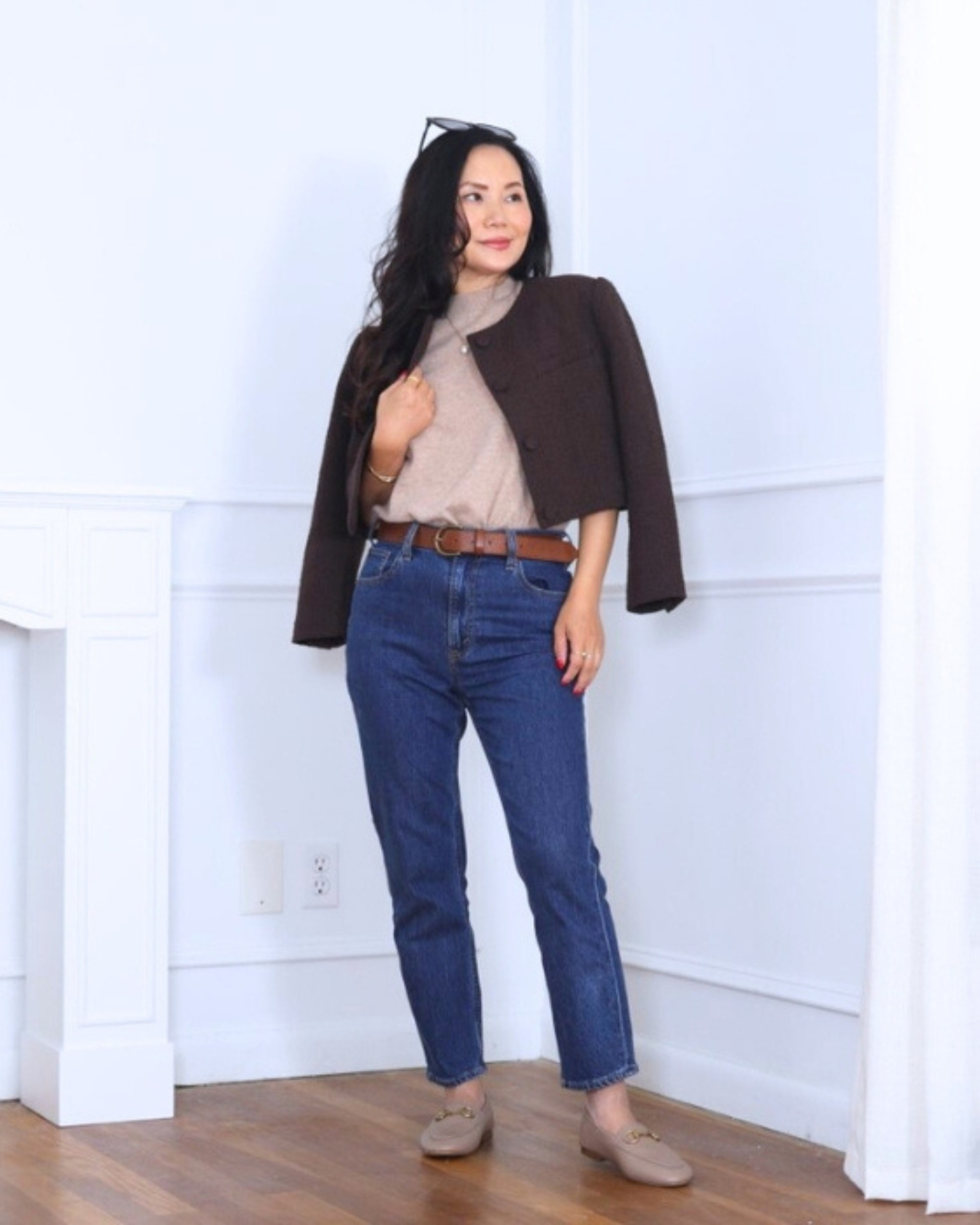 Classic with a modern twist — wearing a tweed jacket from Aritzia, a mock neck top from Quince, and straight ankle jeans. I’m 5’2, wearing size XS.

#LTKPetite #LTKOver40 #LTKStyleTip