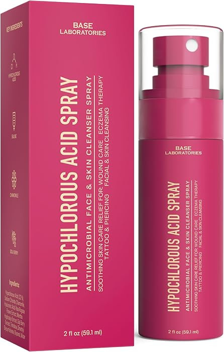 BASE LABORATORIES Hypochlorous Acid Spray for Face & Skin - Travel Size - Facial Toner Spray & Cl... | Amazon (US)