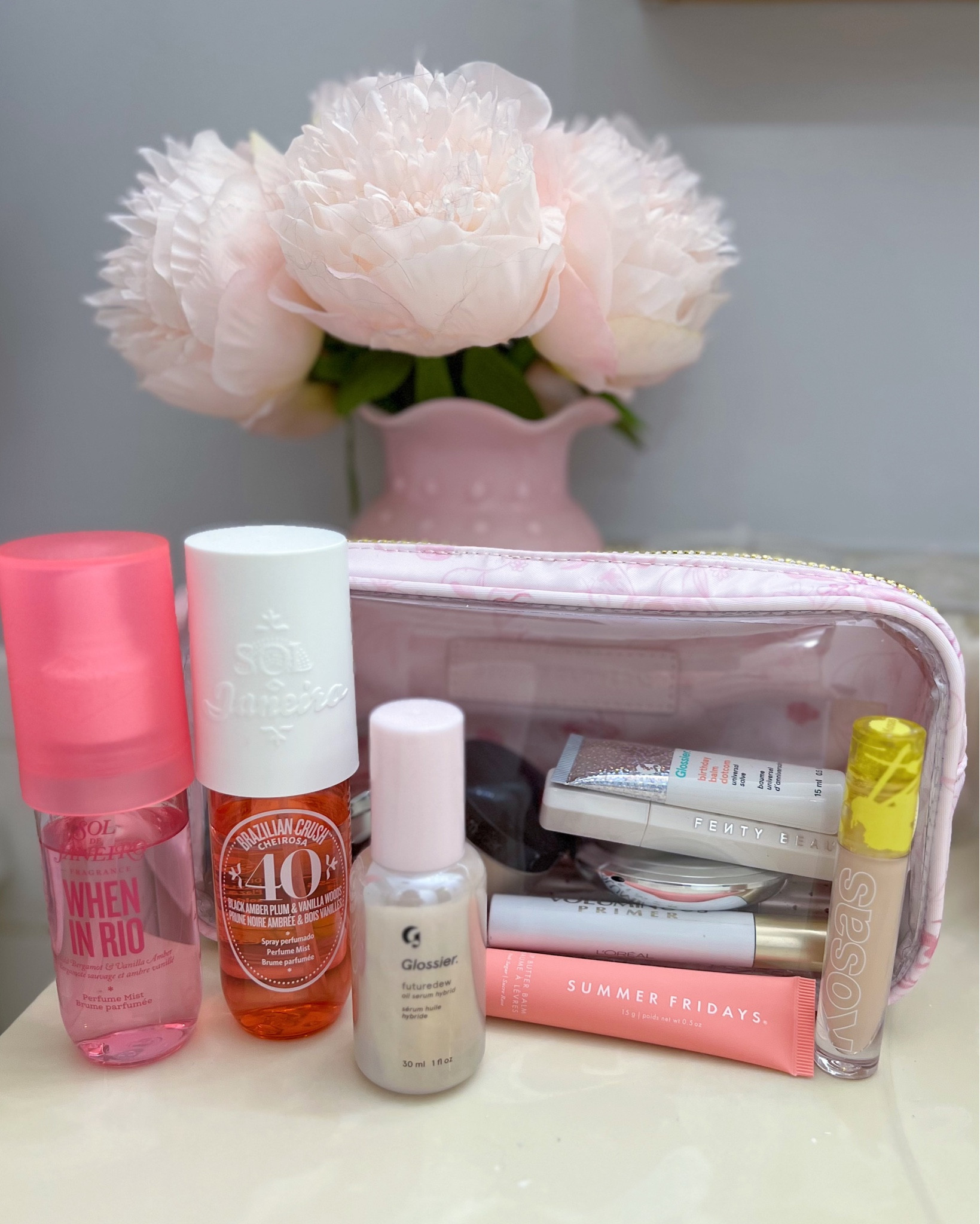 Some of my summer beauty must haves 💄 fresh scent, body mist, under eye brightener, moisturizing lip balm, oil serum primer, clear front makeup bag, travel pouch 

#LTKunder100 

#LTKbeauty #LTKMostLoved #LTKSeasonal