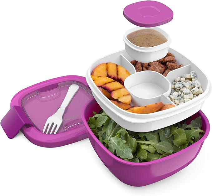 Bentgo All-in-One Salad Container - Large Salad Bowl, Bento Box Tray, Leak-Proof Sauce Container,... | Amazon (US)