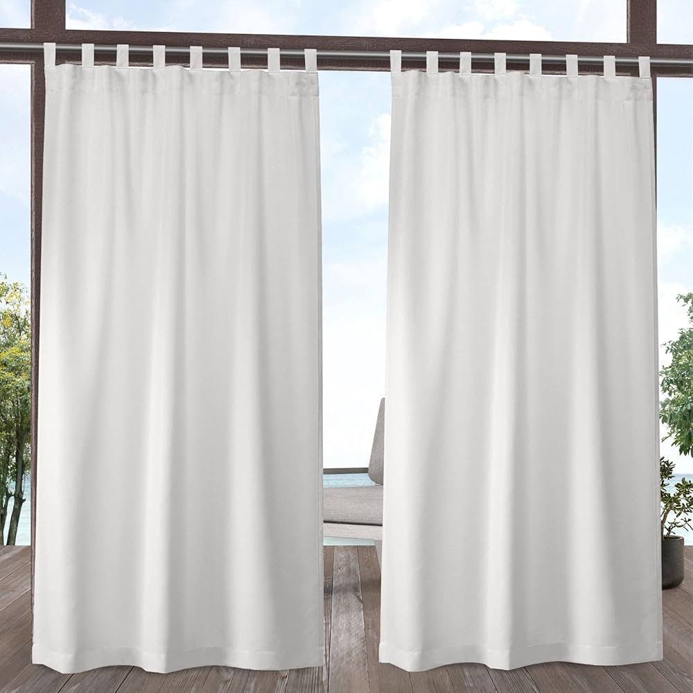 Exclusive Home Cabana Solid Indoor/Outdoor Light Filtering Hook-and-Loop Tab Top Curtain Panel Pa... | Amazon (US)