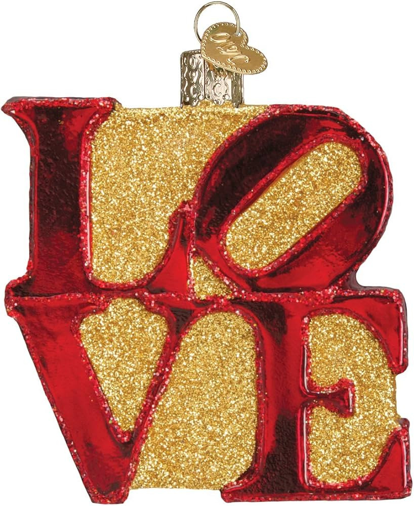 Old World Christmas Ornaments Love Heart Glass Blown Ornaments for Christmas Tree | Amazon (US)