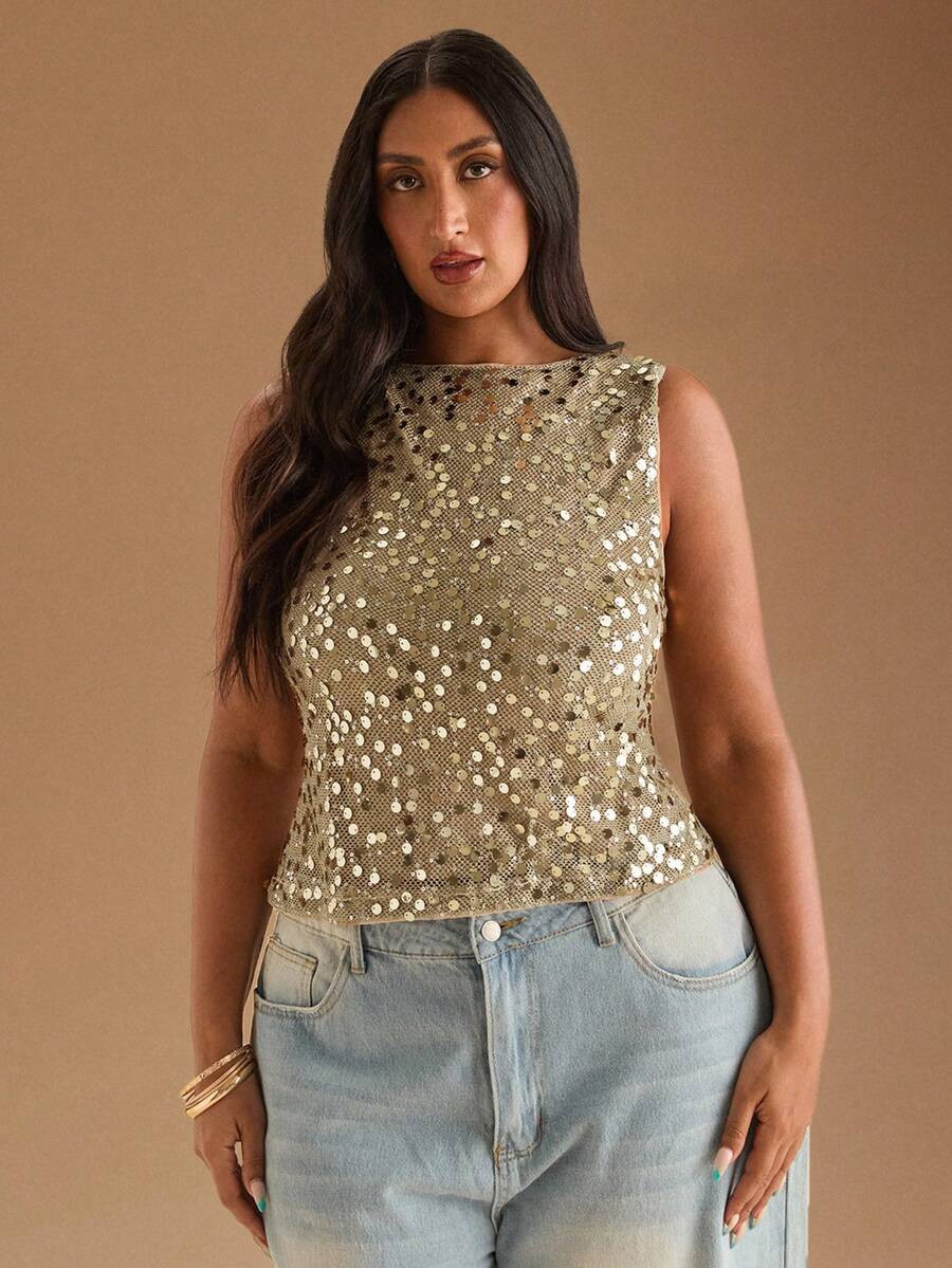 SHEIN BAE Women's Sexy Hollow Out Backless Tank Top, Solid Color, Fashion For Beach Vacation, Seq... | SHEIN