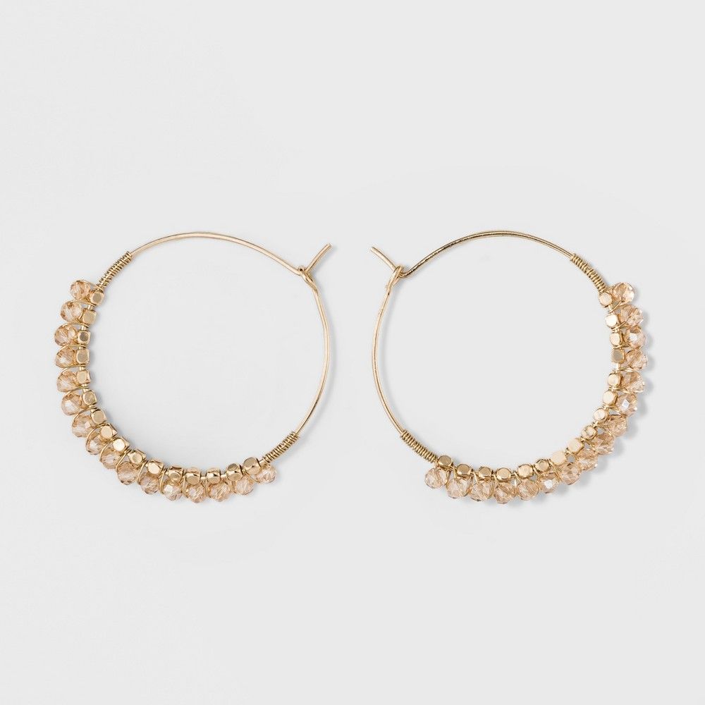 Beads Hoop Earrings - A New Day Gold | Target