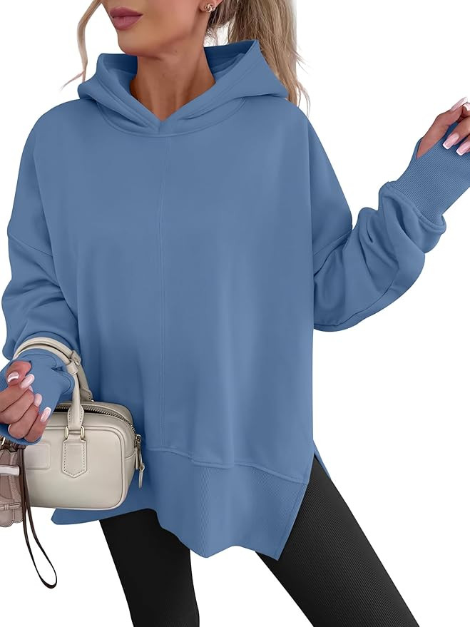 ANRABESS Womens Oversized Hoodies Long Sleeve Fleece Side Slit Hooded Sweatshirts Pullover 2026 F... | Amazon (US)