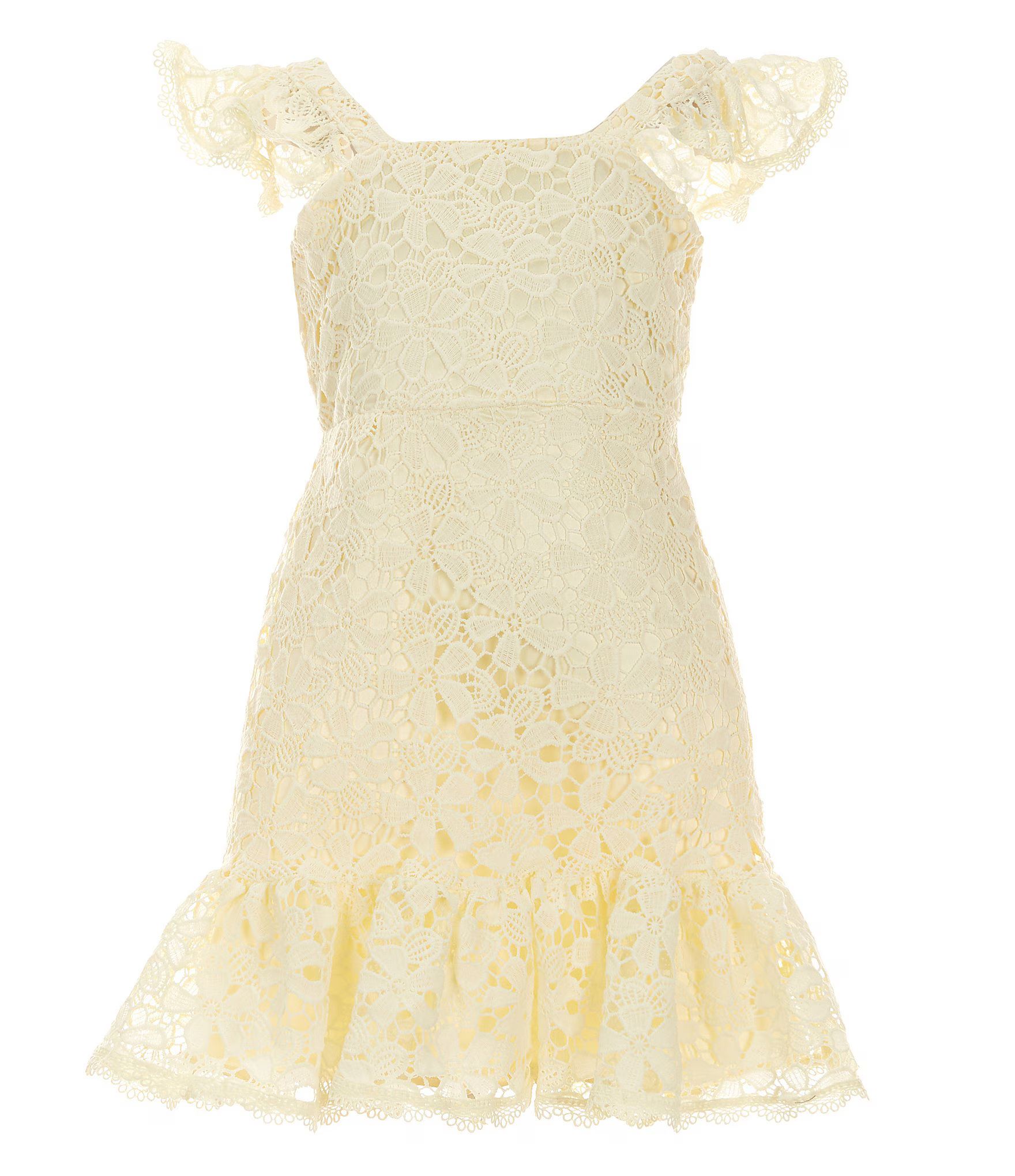 Big Girls 7-16 Chemical-Lace-Pattern Fit-And-Flare Dress | Dillard's