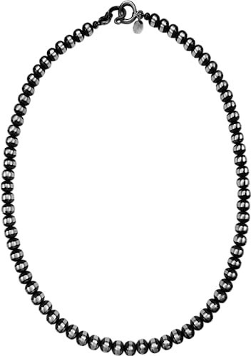 Navajo Pearls Necklace • 3mm Beaded Necklace • 925 Sterling Silver • Sterling Silver Beads Necklace (22, Round) | Amazon (US)