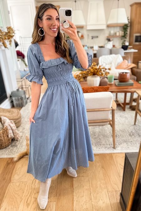 #amazon #familyphotos #fallphotos #mididress #falldress 
Wearing size small in this adorable dress that will transition SO well to fall!

#LTKunder50 #LTKstyletip #LTKSeasonal
