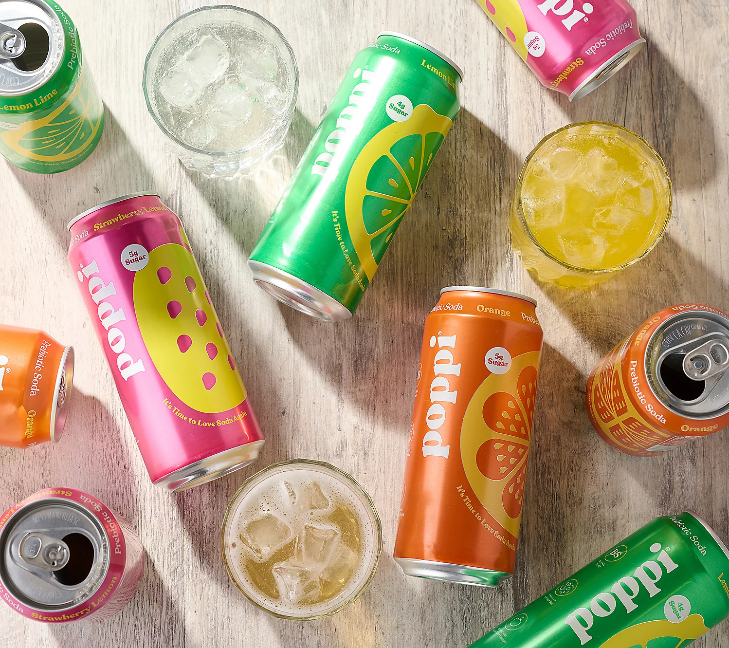 Poppi (24)16oz XL Cans of 5g Sugar Pre-biotic Soda | QVC