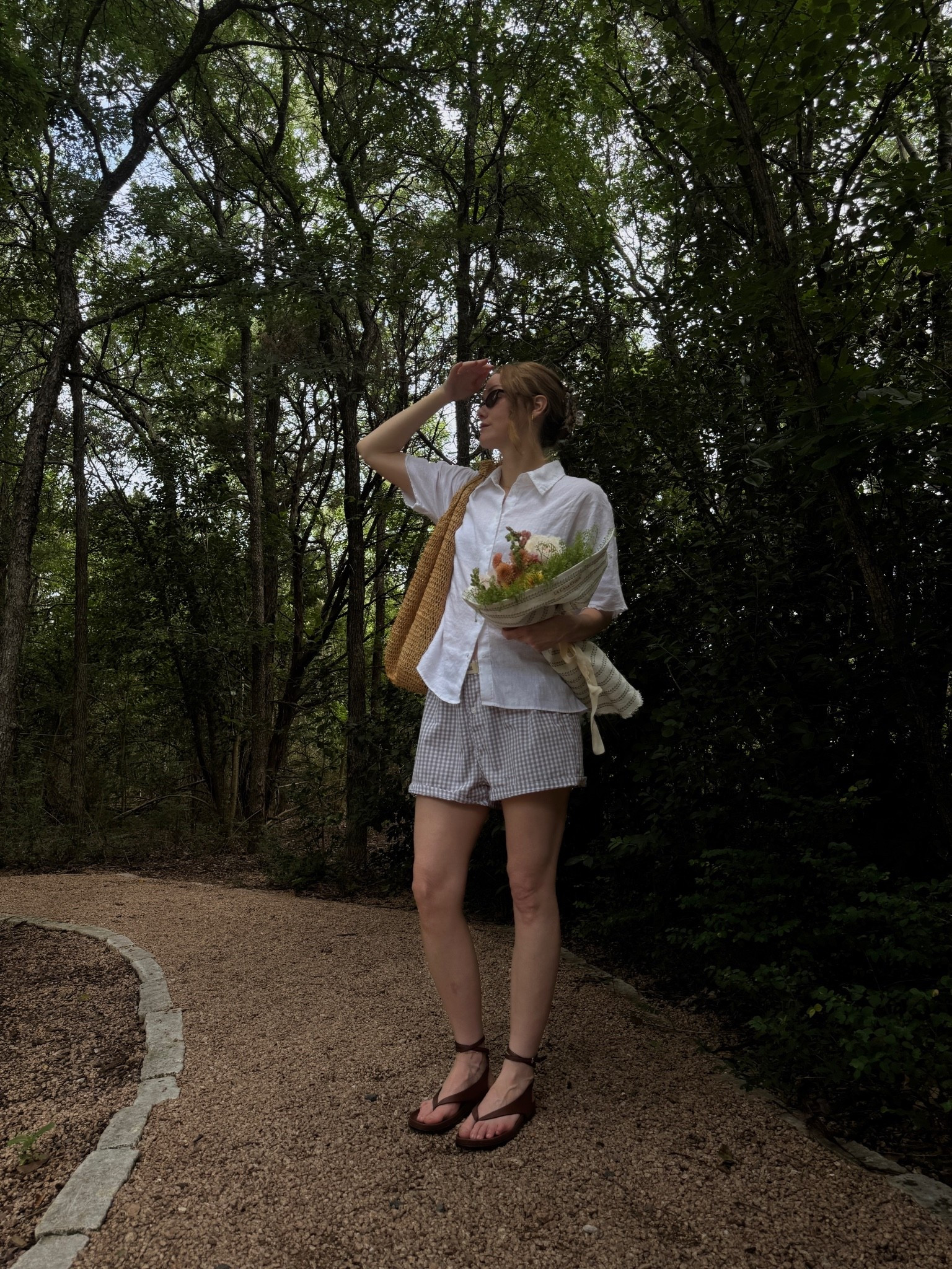 linen button down + gingham boxer shorts + wrap sandals + raffia tote bag

#LTKootd #LTKmomlife #LTKdayinmylife