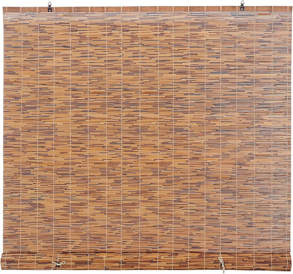 Backyard X-Scapes Light-Filtering Cord-Free Bamboo Reed Roll-Up Blind Shades for Windows Manual R... | Amazon (US)