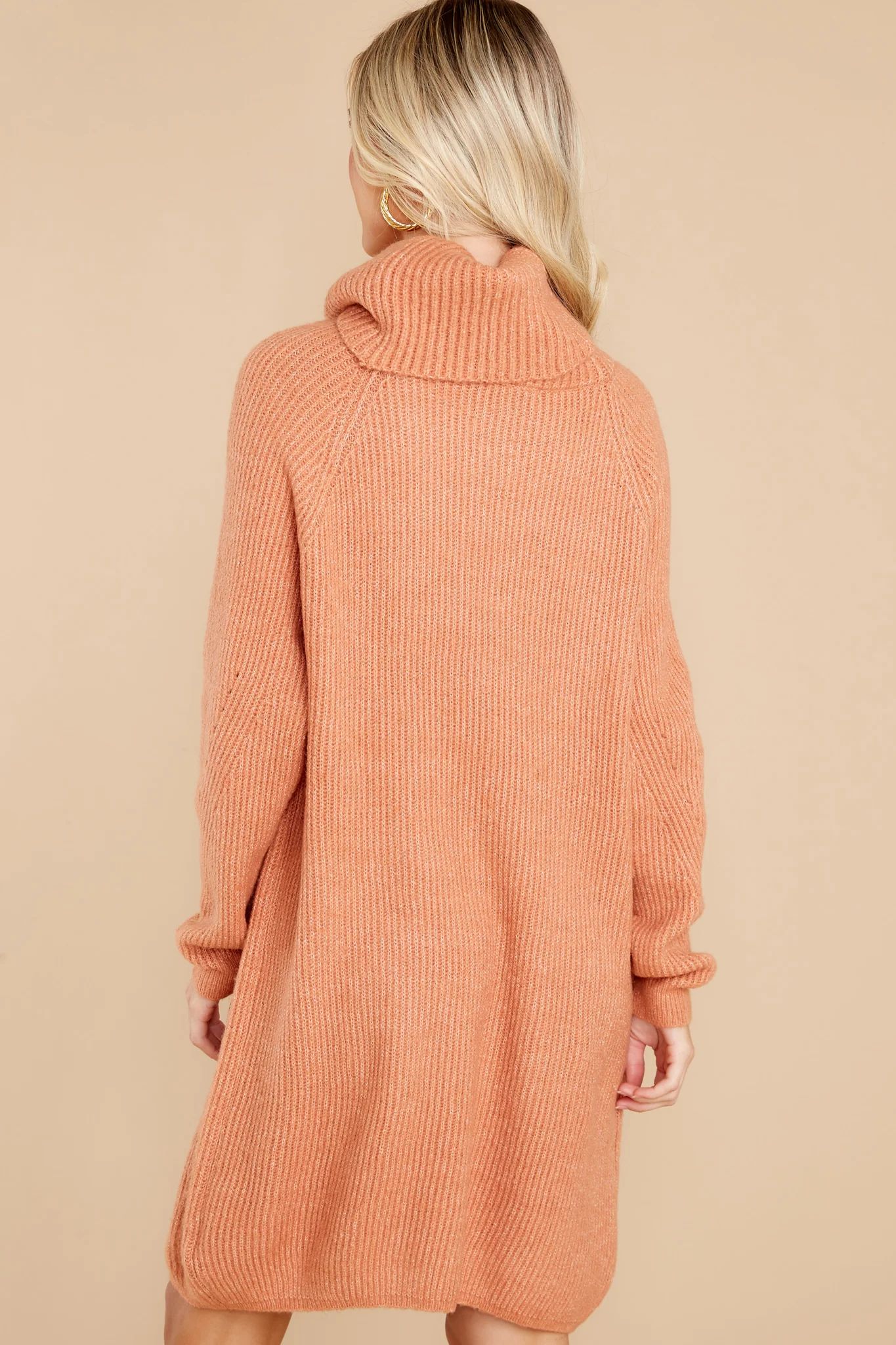 Shift In The Wind Clay Sweater Dress | Red Dress 