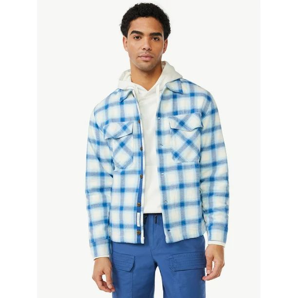 Free Assembly Men's Spring Flannel Overshirt | Walmart (US)