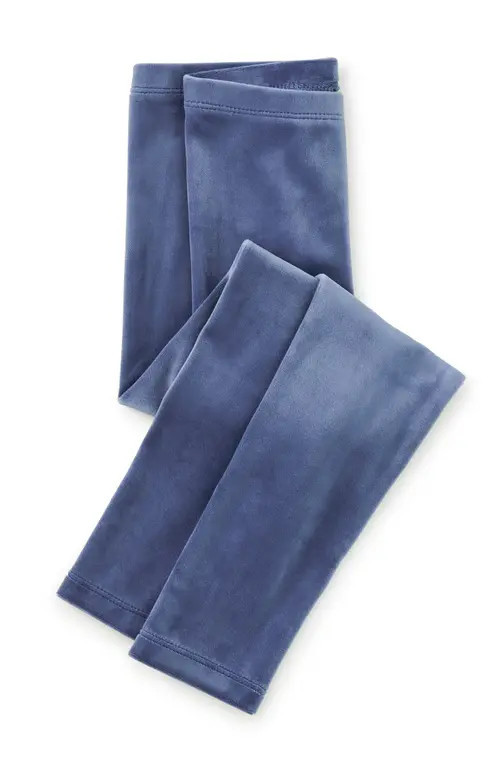 Tea Collection Velour Leggings in Naval Blue at Nordstrom, Size 5 | Nordstrom