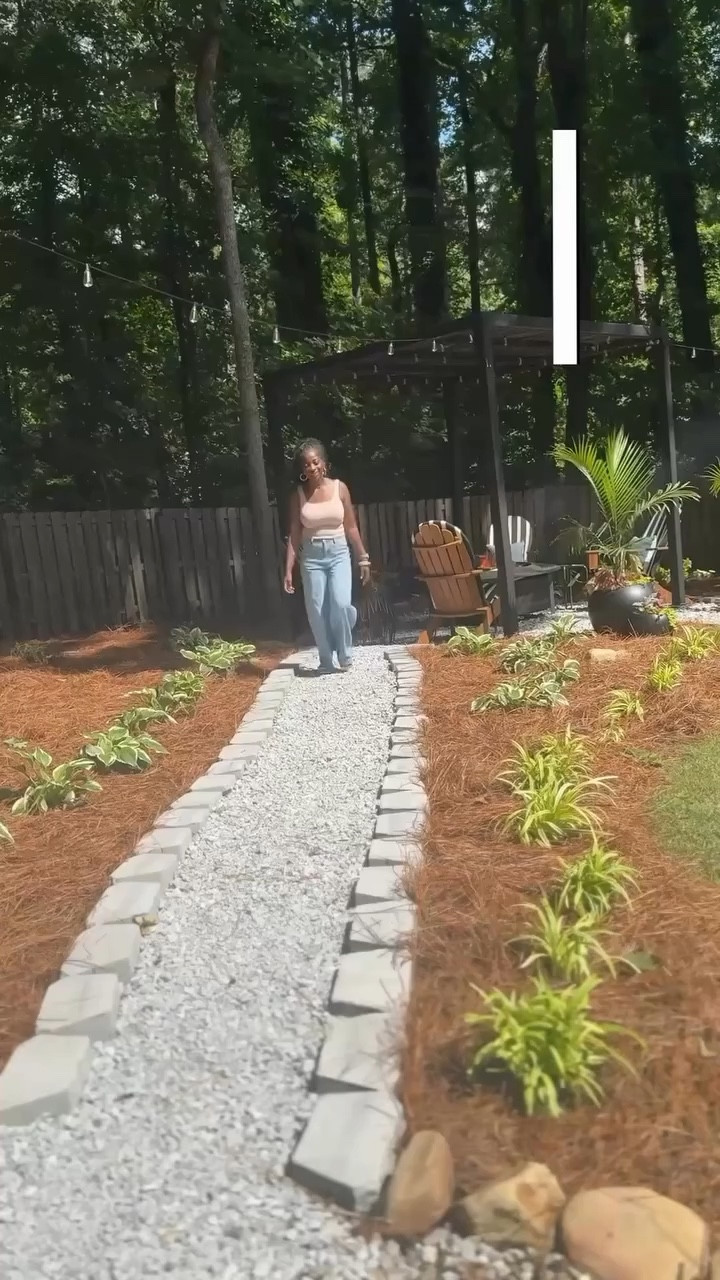 📌Save this post if you are looking for a way to add texture and character to your backyard, or even side yard by connecting spaces with a stone walkway. When we shift our firepit to the center of the yard, I knew a stone pathway would be the perfect fit to make the space feel attached to the other spaces in the yard. I love them so much!

Would you try this? All items linked in my LTK! #diystonewalkway #diystonepathway