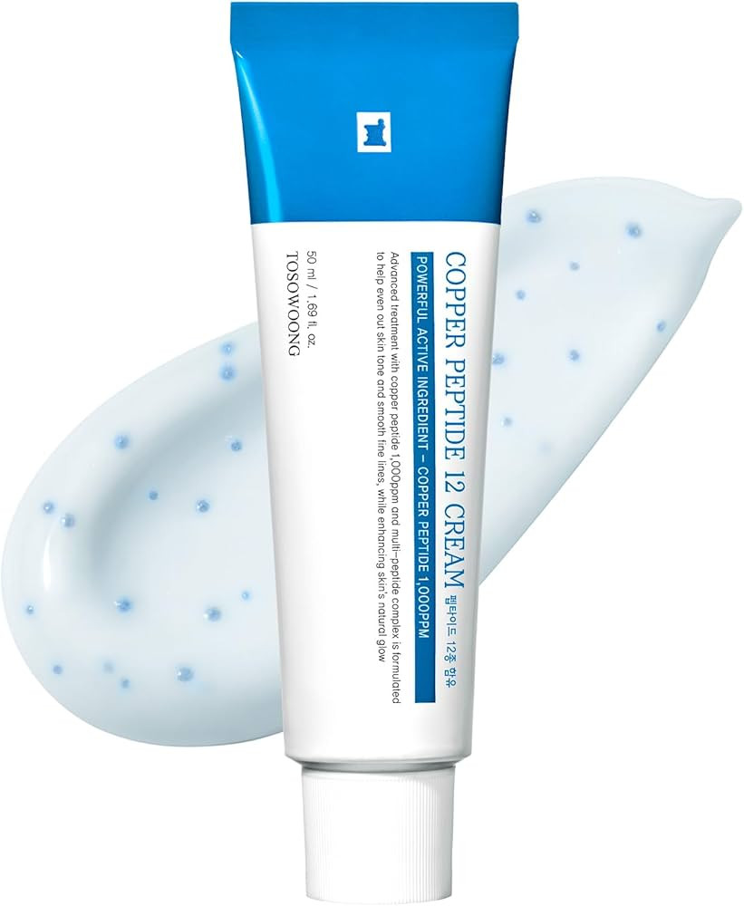 TOSOWOONG Copper Peptide 12 Cream, 99% Purity of Copper Tripeptide-1, GHK-Cu, 12 Multi-Peptide Po... | Amazon (US)