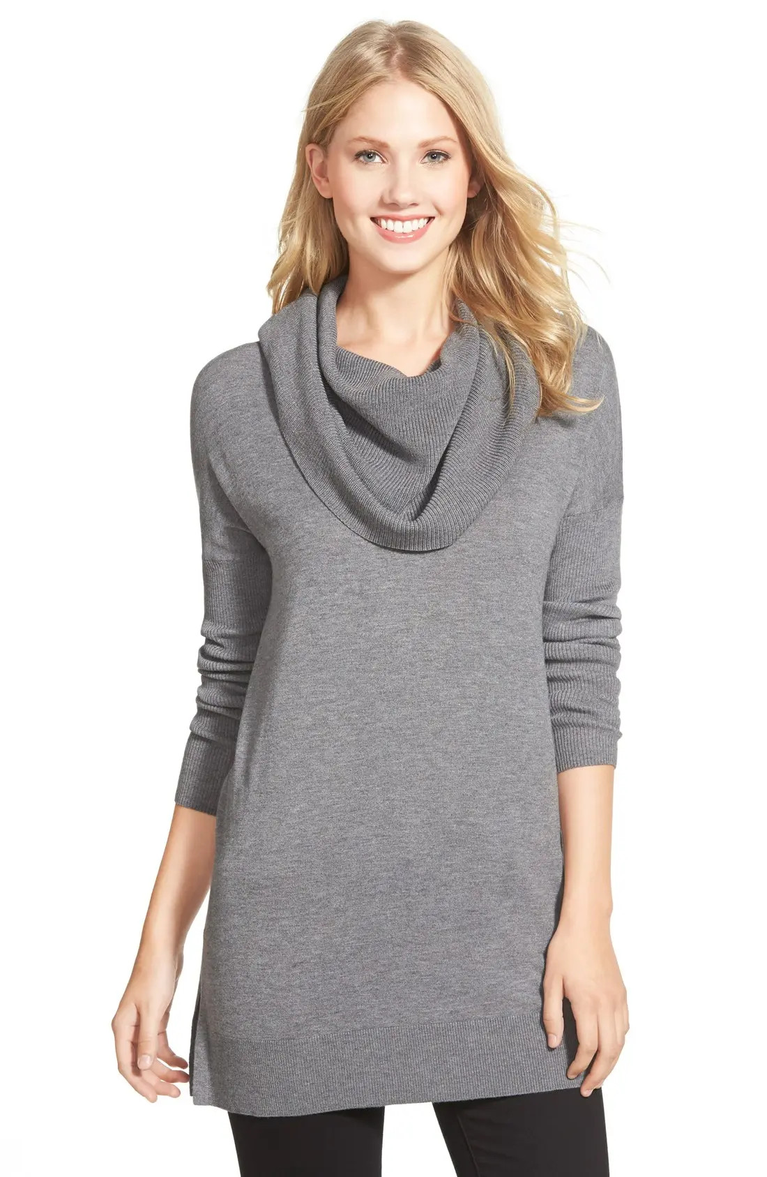 Caslon® Side Slit Convertible Cowl Neck Tunic (Regular & Petite) | Nordstrom