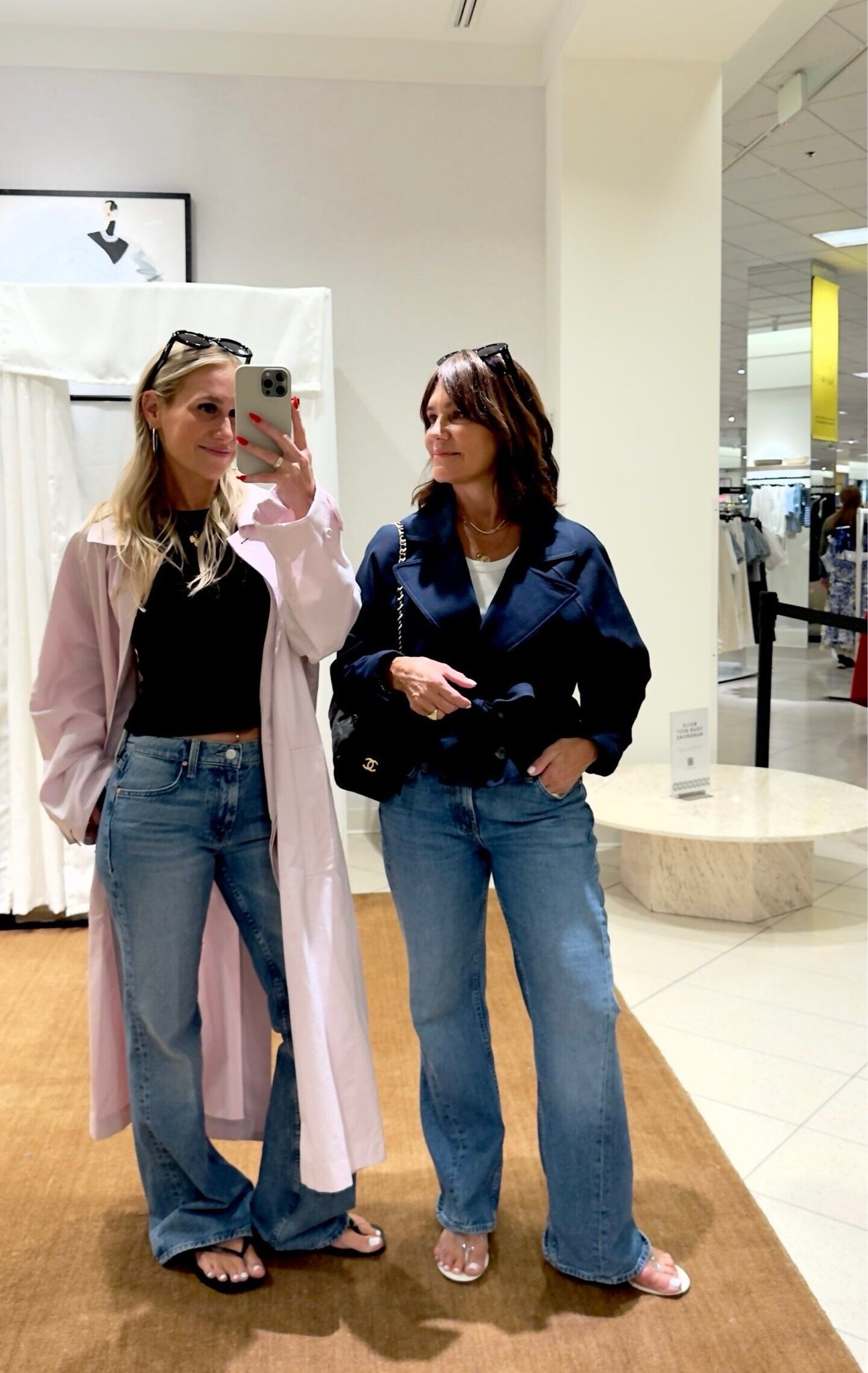 Our new favorite jeans! Em got the version available at the Nordstrom Anniversary sale and I got a fun new pair with a twisted seam! They are a mid rise, the perfect length, and SO comfortable 🤍

#LTKootd #LTKOver40 #LTKSeasonal