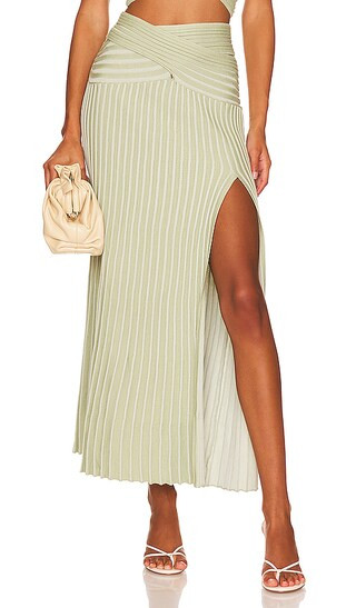 Glory Knit Midi Skirt in Mint | Revolve Clothing (Global)