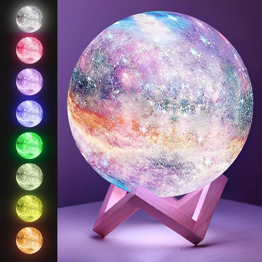 Mind-Glowing Galaxy Moon Lamp with Multi Colors, Touch/Remote, Wood Stand - Teen Girl Room Decor,... | Amazon (US)