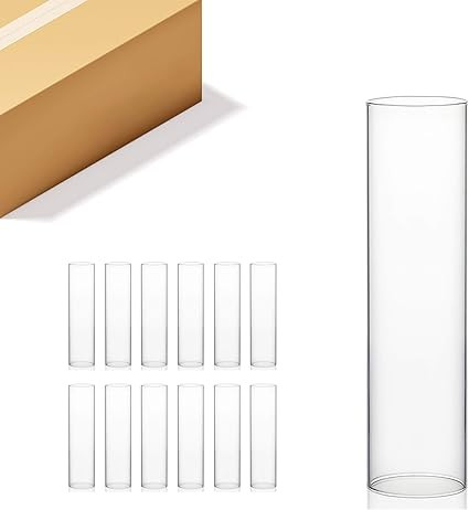 WGVI Hurricane Candle Holder Sleeve, Wide 4", Height 16", Clear Glass Cylinder Candleholder, Chim... | Amazon (US)