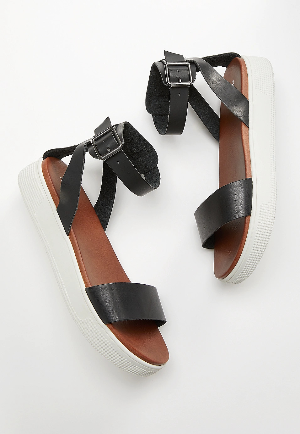 Hadly Black Ankle Strap Platform Sandal | Maurices