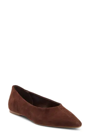 Steve Madden Bekah Pointed Toe Flat in Brown Suede at Nordstrom Rack, Size 10 | Nordstrom Rack