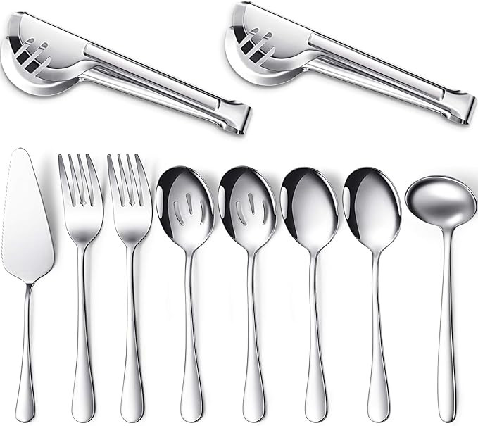 Serving Utensils Include Large Serving Spoons Slotted Serving Spoons Serving Forks Serving Tongs ... | Amazon (US)