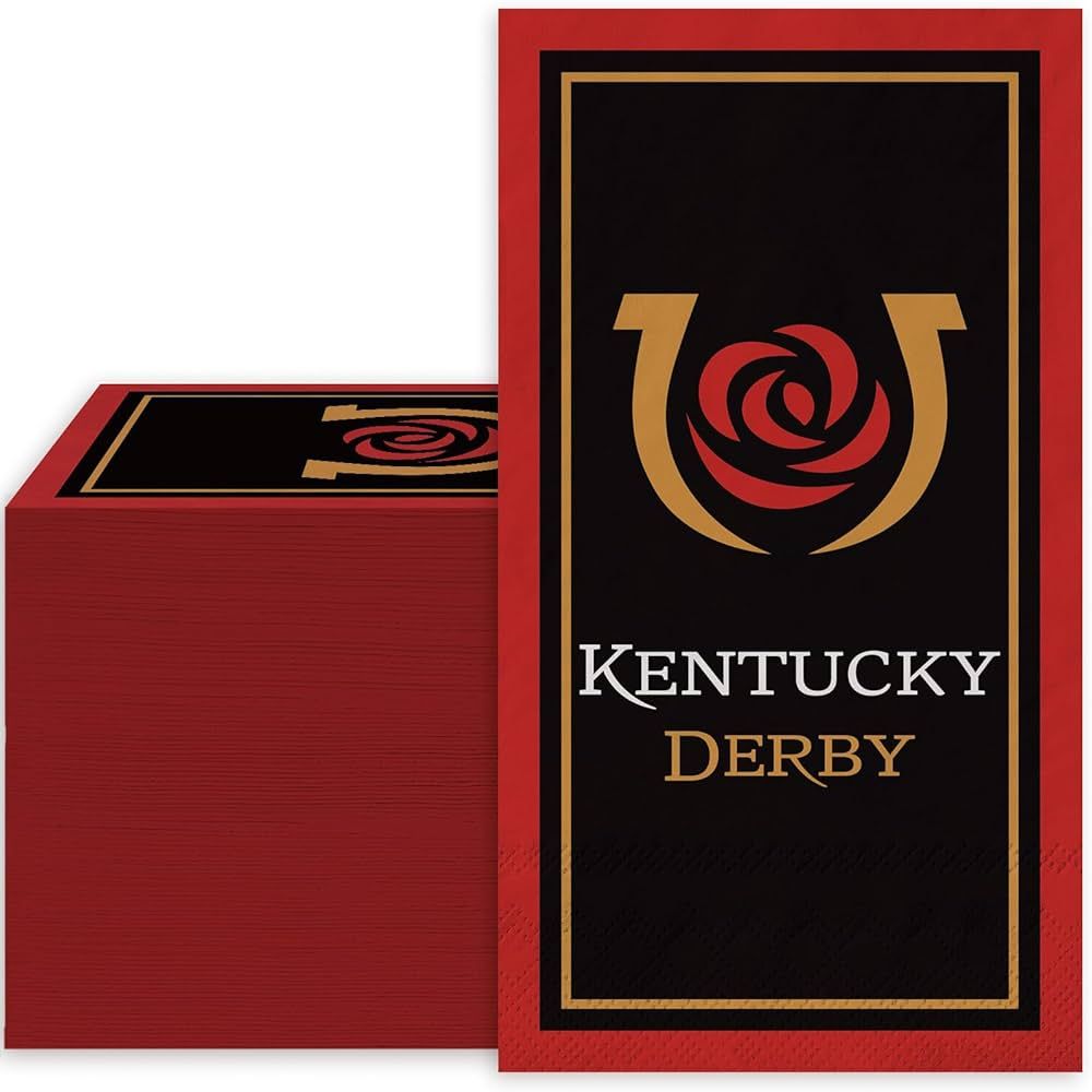 Whaline 80Pcs Kentucky Derby Guest Paper Napkins Run for The Roses 3 Ply Disposable Napkins Churc... | Amazon (US)