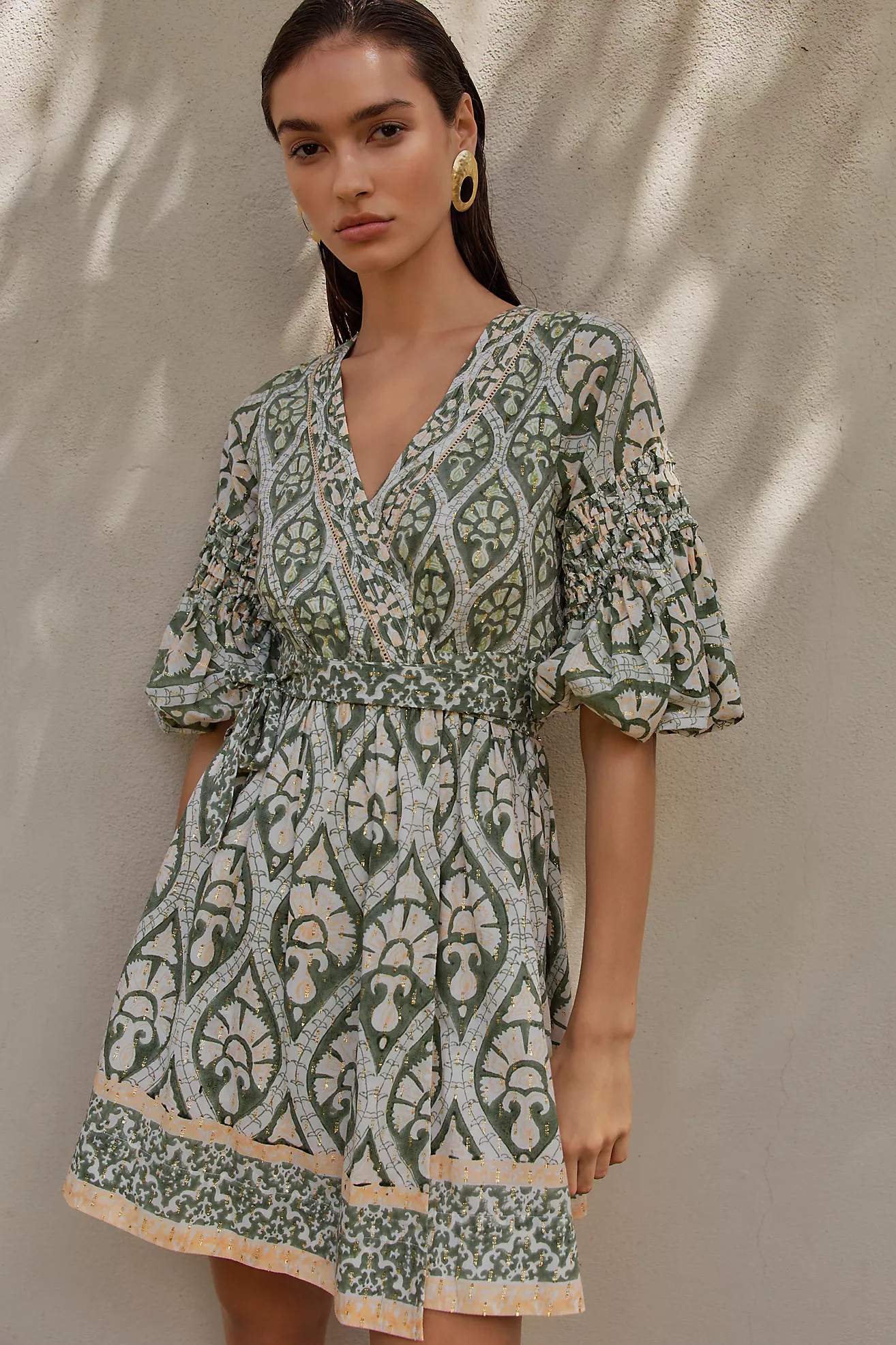 Ash & Eden Dinara Wrap Mini Dress | Anthropologie (US)