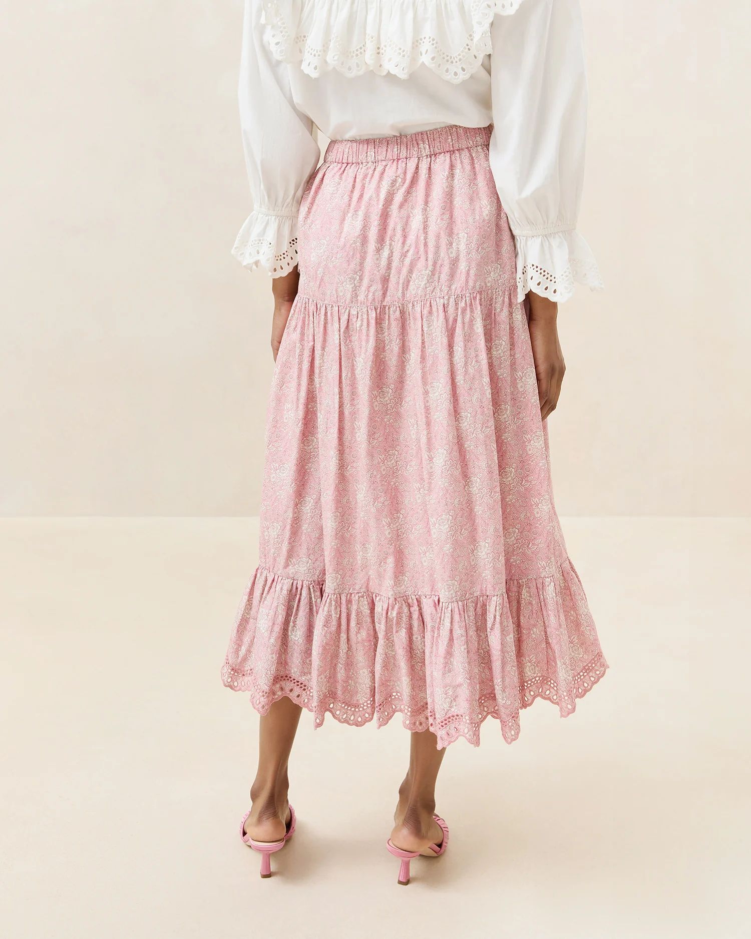 Viola Broderie Trim Midi Skirt | Loeffler Randall