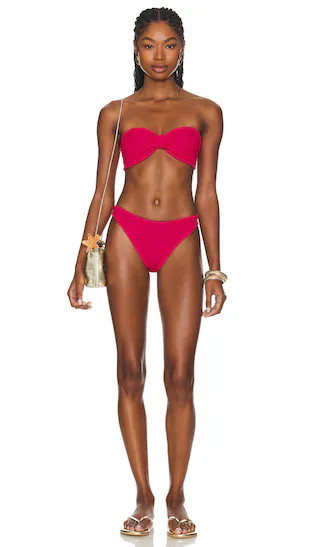 Jean Bikini Set in Metallic Raspberry | Revolve Clothing (Global)
