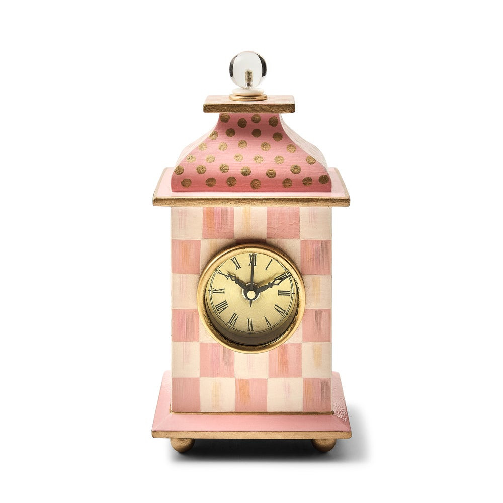 Rosy Check Desk Clock | MacKenzie-Childs
