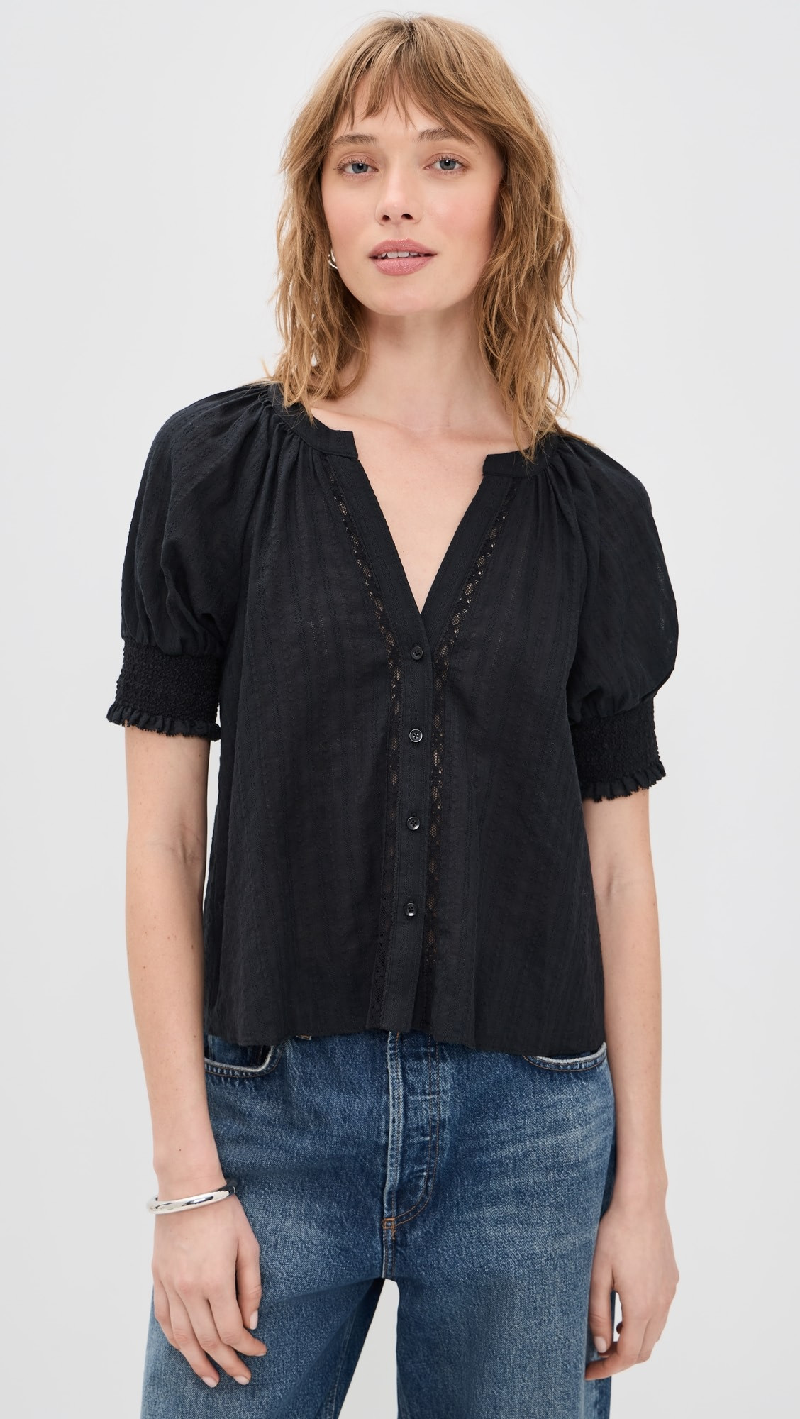 Thalia Puff Button Down Blouse | Shopbop