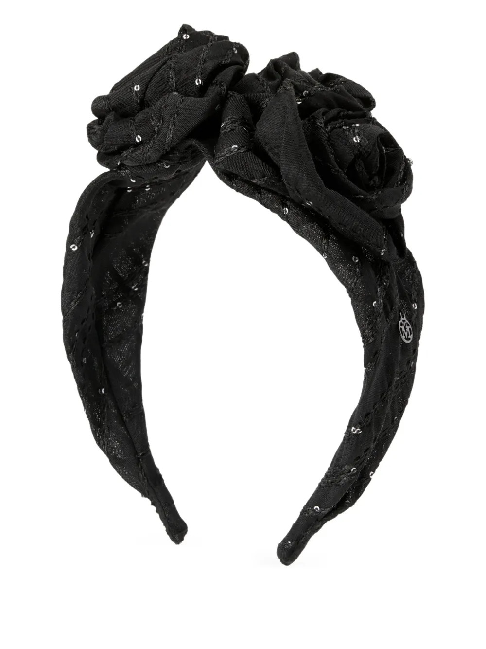 Maison Michel floral-appliqué Headband | Black | FARFETCH SI | Farfetch Global