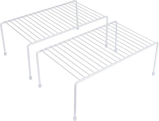 yaenoei Kitchen Storage Shelf Rack w/Plastic Feet - Medium - Steel Metal - Rust Resistant Finish ... | Amazon (US)