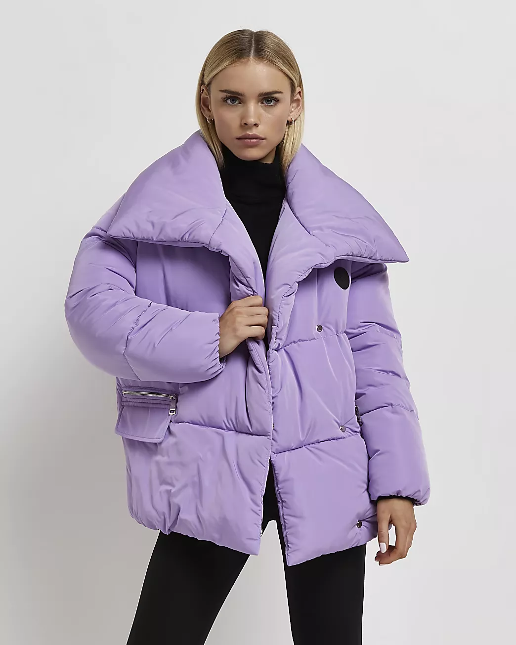 Topshop purple puffer outlet jacket