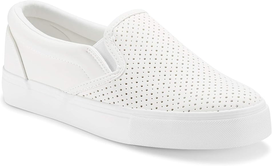 JENN ARDOR Womens Slip On Sneakers Perforated/Quilted Casual Shoes Fashion Walking Flats | Amazon (US)