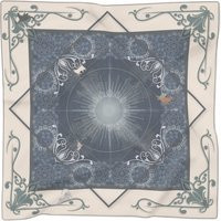 Sheer Scarf - For The Love Of Cats Navy Ivory | Etsy (US)