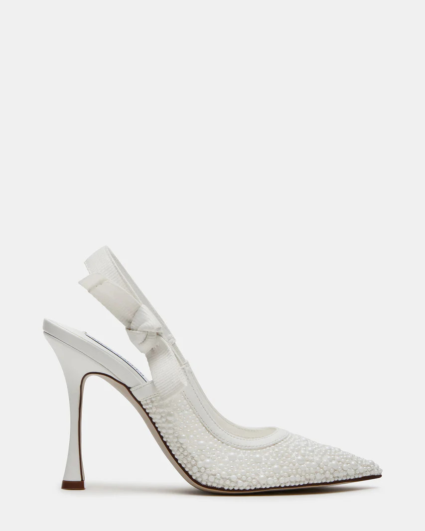 BRI White Lace Slingback Pump Heel | Women's Heels | Steve Madden (US)