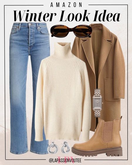 Wrap up in Amazon's winter elegance! Don a sophisticated coat over a snug turtleneck sweater, paired with timeless boots. Add a dash of glamour with chic sunglasses, statement earrings, and a classic watch. Elevate your style game, exuding warmth and sophistication with every step. Winter just met its fashion match!

#LTKSeasonal #LTKHoliday #LTKstyletip