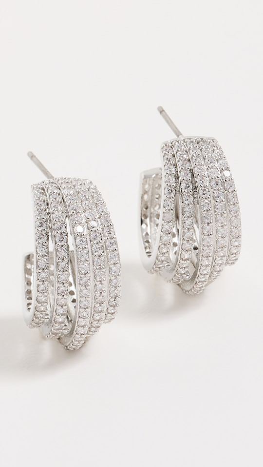 Kenneth Jay Lane Cubic Zirconia 5 Strand Hoop Earrings | SHOPBOP | Shopbop